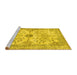 Sideview of Machine Washable Persian Yellow Traditional Rug, wshtr3570yw