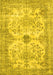 Machine Washable Persian Yellow Traditional Rug, wshtr3570yw