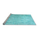 Sideview of Machine Washable Persian Light Blue Traditional Rug, wshtr3571lblu