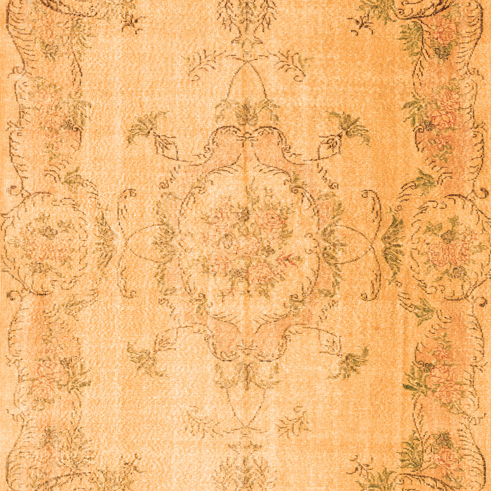 Serging Thickness of Machine Washable Persian Orange Traditional Area Rugs, wshtr3571org