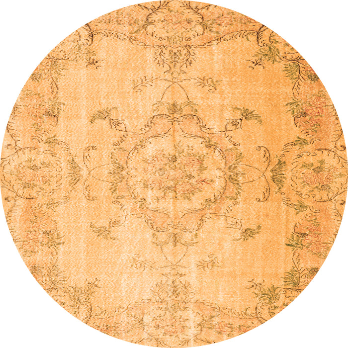 Square Persian Orange Traditional Rug, tr3571org