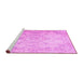 Sideview of Machine Washable Persian Pink Traditional Rug, wshtr3571pnk