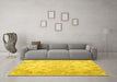 Machine Washable Persian Yellow Traditional Rug in a Living Room, wshtr3571yw