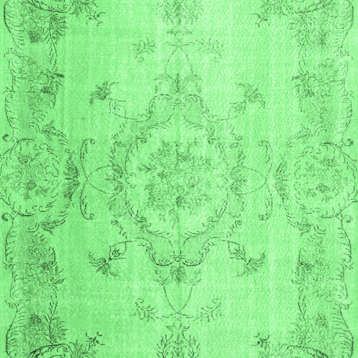 Machine Washable Persian Emerald Green Traditional Area Rugs, wshtr3571emgrn