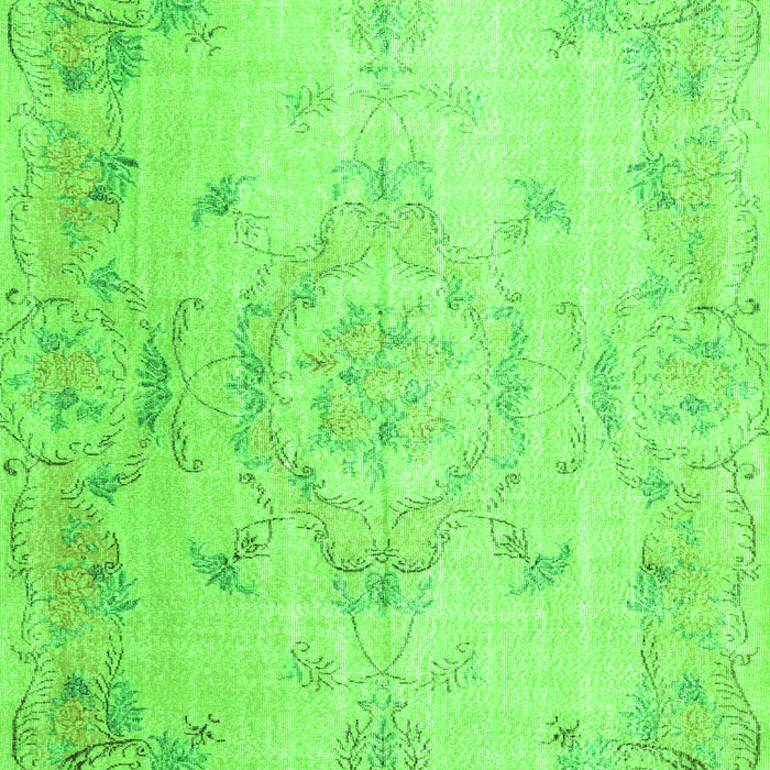 Serging Thickness of Machine Washable Persian Green Traditional Area Rugs, wshtr3571grn