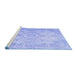 Sideview of Machine Washable Persian Blue Traditional Rug, wshtr3571blu