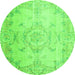 Square Persian Green Traditional Rug, tr3571grn