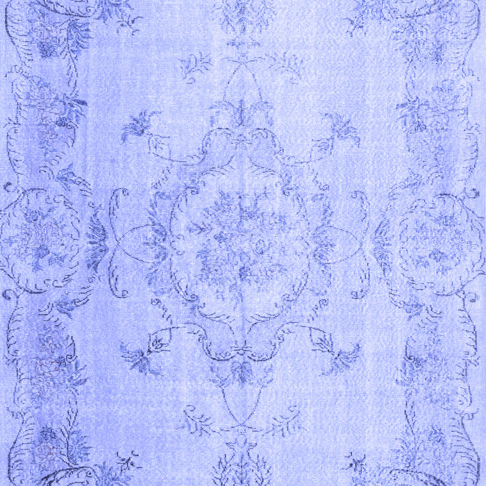 Machine Washable Persian Blue Traditional Rug, wshtr3571blu
