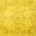 Square Persian Yellow Traditional Rug, tr3571yw