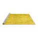 Sideview of Machine Washable Persian Yellow Traditional Rug, wshtr3571yw