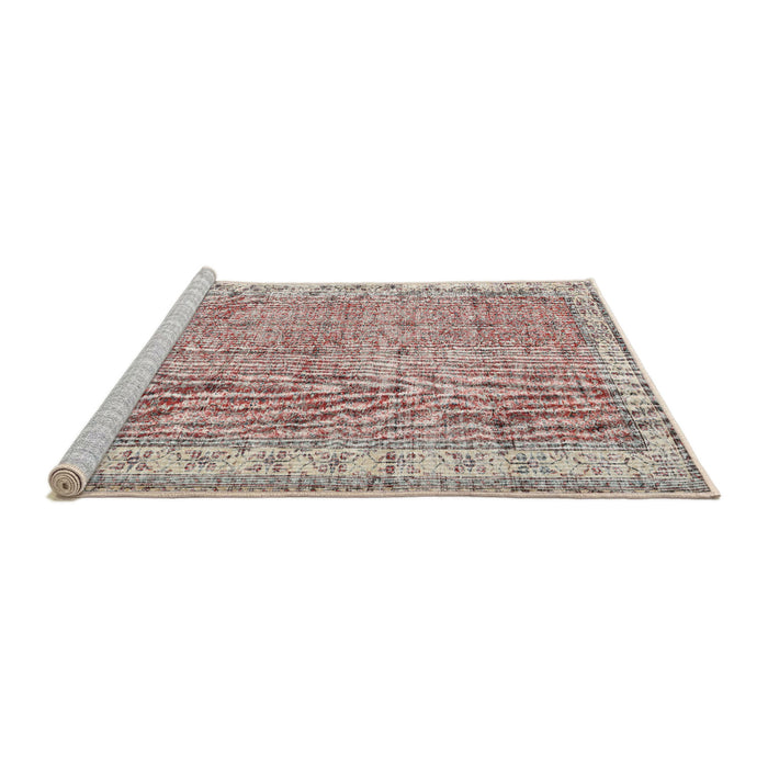 Sideview of Machine Washable Traditional Orange Salmon Pink Rug, wshtr3572