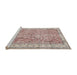 Sideview of Machine Washable Traditional Orange Salmon Pink Rug, wshtr3572