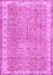 Machine Washable Persian Pink Traditional Rug, wshtr3572pnk