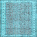 Square Persian Light Blue Traditional Rug, tr3572lblu