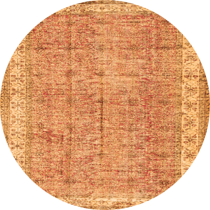 Square Persian Orange Traditional Rug, tr3572org