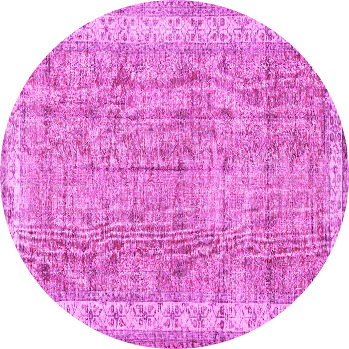 Round Persian Pink Traditional Rug, tr3572pnk