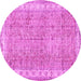 Round Persian Pink Traditional Rug, tr3572pnk