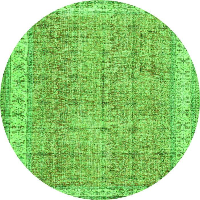 Square Persian Green Traditional Rug, tr3572grn