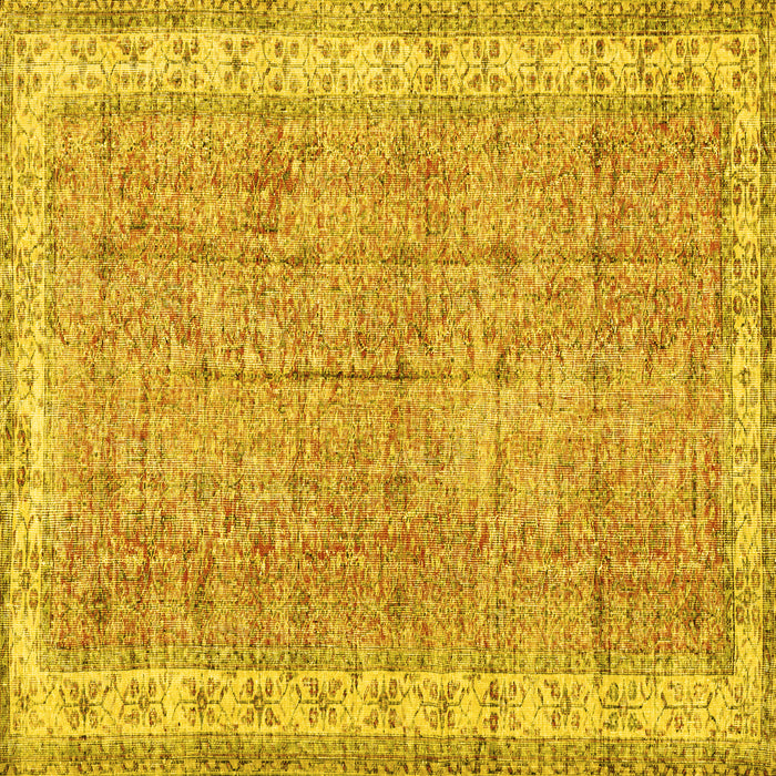 Square Persian Yellow Traditional Rug, tr3572yw