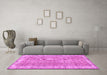 Machine Washable Persian Pink Traditional Rug in a Living Room, wshtr3572pnk