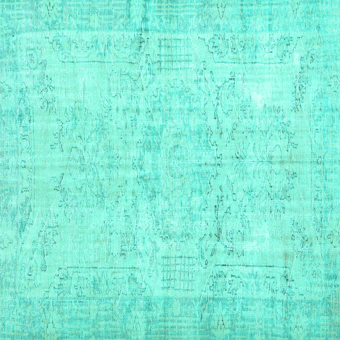 Square Machine Washable Persian Turquoise Traditional Area Rugs, wshtr3573turq