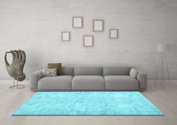 Machine Washable Persian Light Blue Traditional Rug in a Living Room, wshtr3573lblu