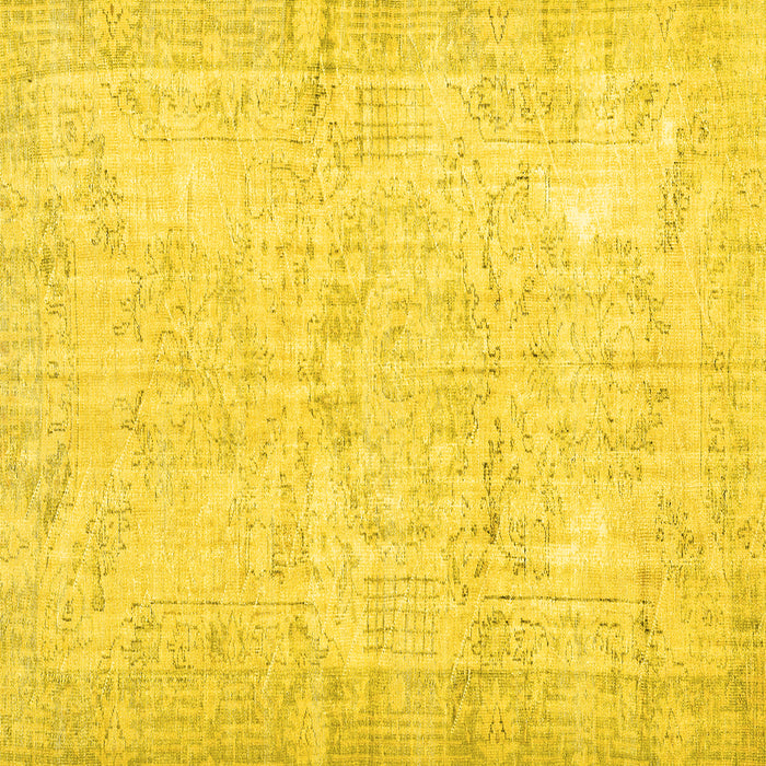 Square Persian Yellow Traditional Rug, tr3573yw