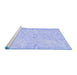 Sideview of Machine Washable Persian Blue Traditional Rug, wshtr3573blu