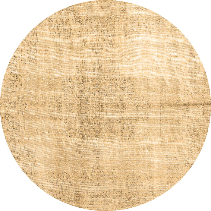 Round Persian Brown Traditional Rug, tr3574brn