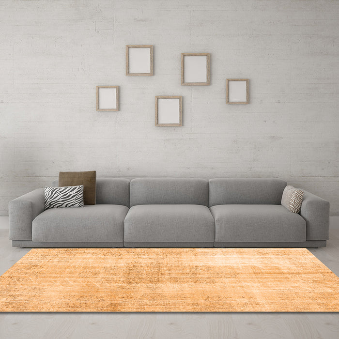 Machine Washable Persian Orange Traditional Area Rugs in a Living Room, wshtr3574org