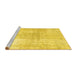 Sideview of Machine Washable Persian Yellow Traditional Rug, wshtr3574yw