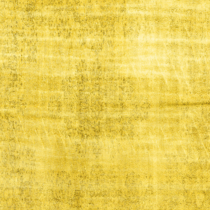 Square Machine Washable Persian Yellow Traditional Rug, wshtr3574yw