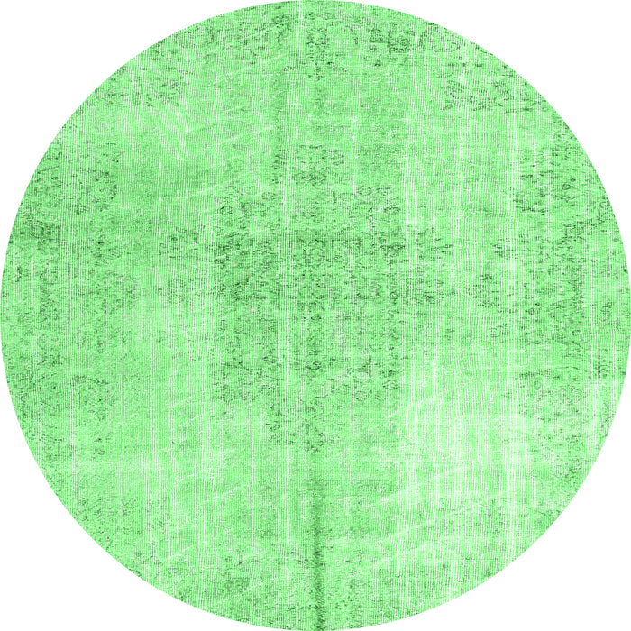 Round Persian Emerald Green Traditional Rug, tr3574emgrn