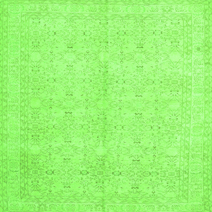 Round Machine Washable Persian Green Traditional Area Rugs, wshtr3575grn