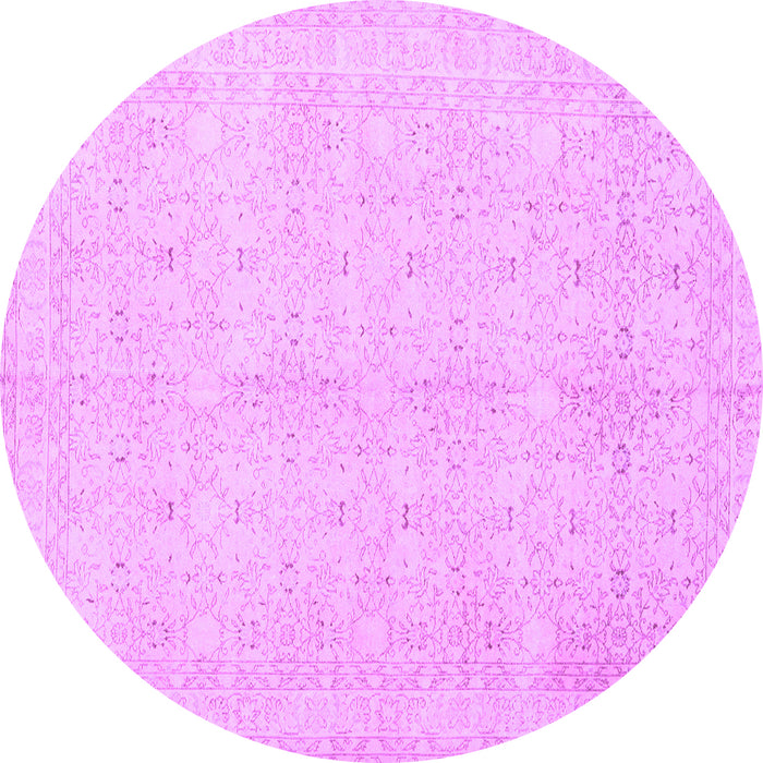 Round Machine Washable Persian Purple Traditional Area Rugs, wshtr3575pur
