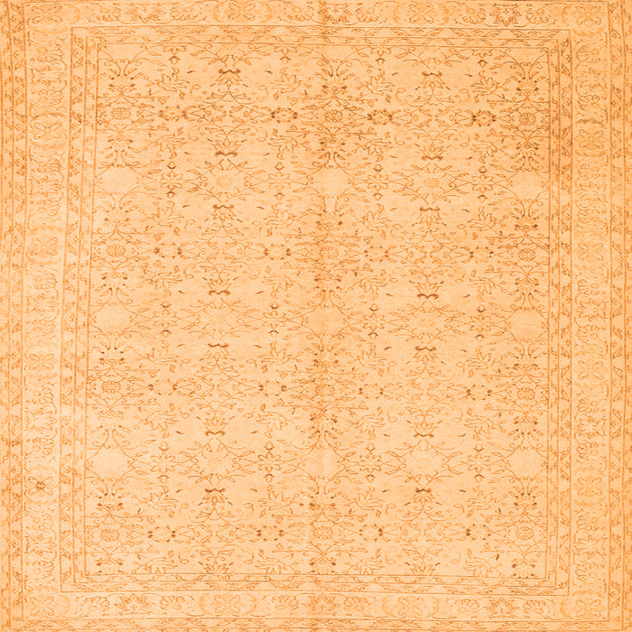 Round Machine Washable Persian Orange Traditional Area Rugs, wshtr3575org