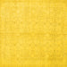 Square Persian Yellow Traditional Rug, tr3575yw
