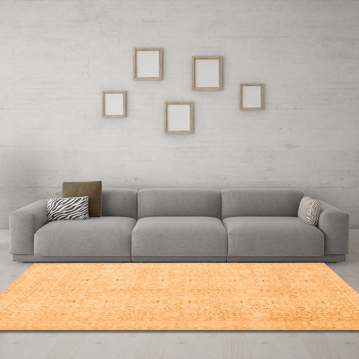 Machine Washable Persian Orange Traditional Area Rugs in a Living Room, wshtr3575org