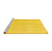 Sideview of Machine Washable Persian Yellow Traditional Rug, wshtr3575yw