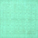 Square Persian Turquoise Traditional Rug, tr3575turq