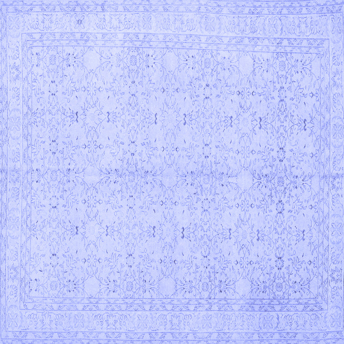 Square Machine Washable Persian Blue Traditional Rug, wshtr3575blu