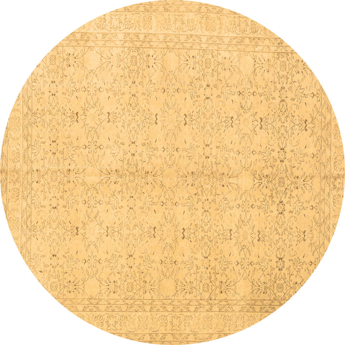 Round Persian Brown Traditional Rug, tr3575brn