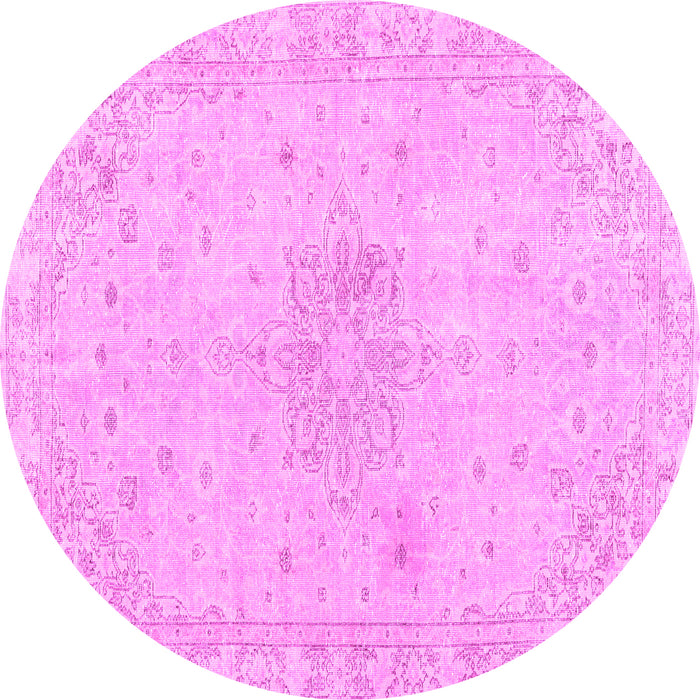 Round Persian Pink Traditional Rug, tr3576pnk