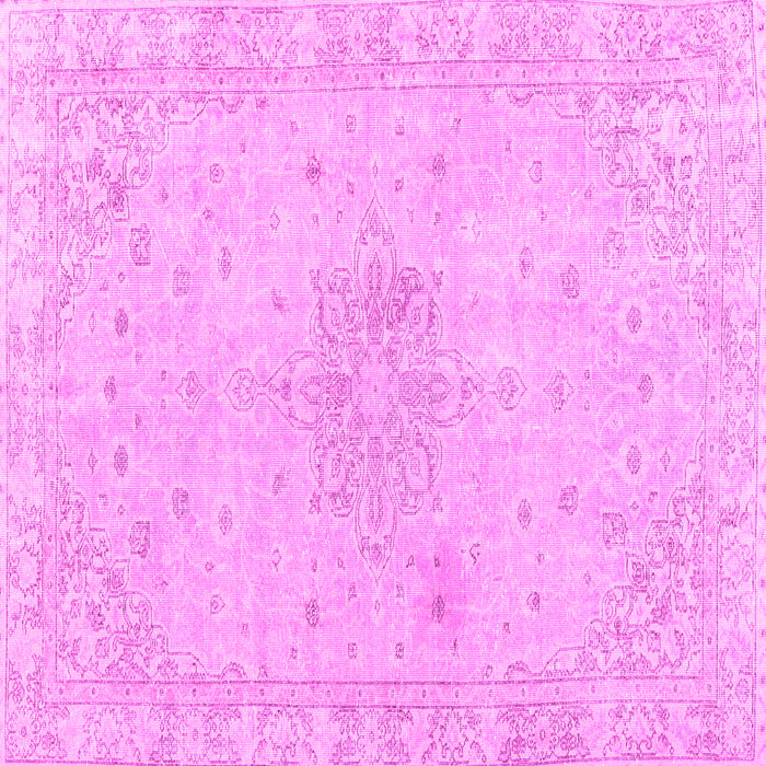Square Machine Washable Persian Pink Traditional Rug, wshtr3576pnk