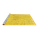 Sideview of Machine Washable Persian Yellow Traditional Rug, wshtr3576yw