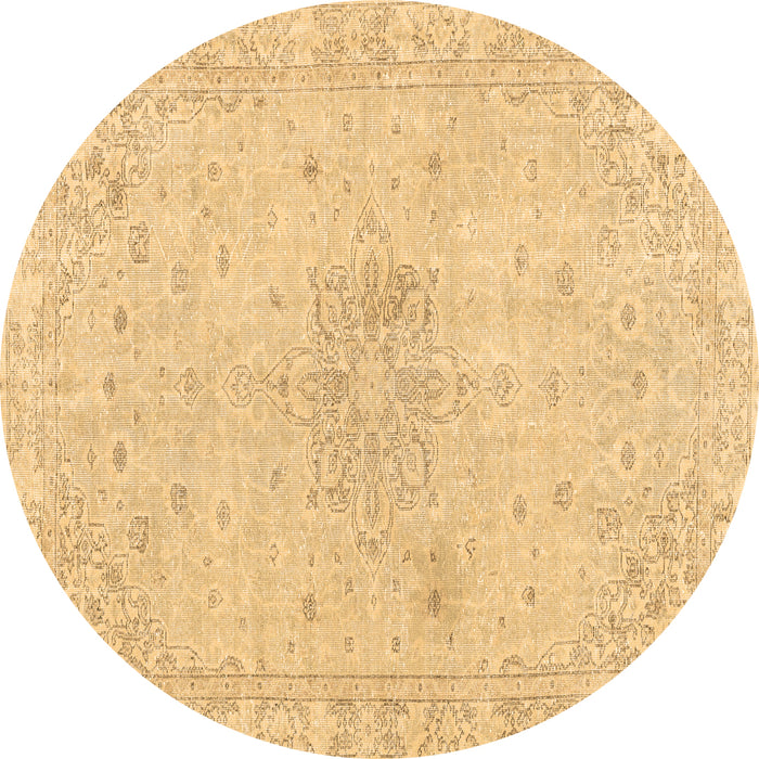 Round Machine Washable Persian Brown Traditional Rug, wshtr3576brn
