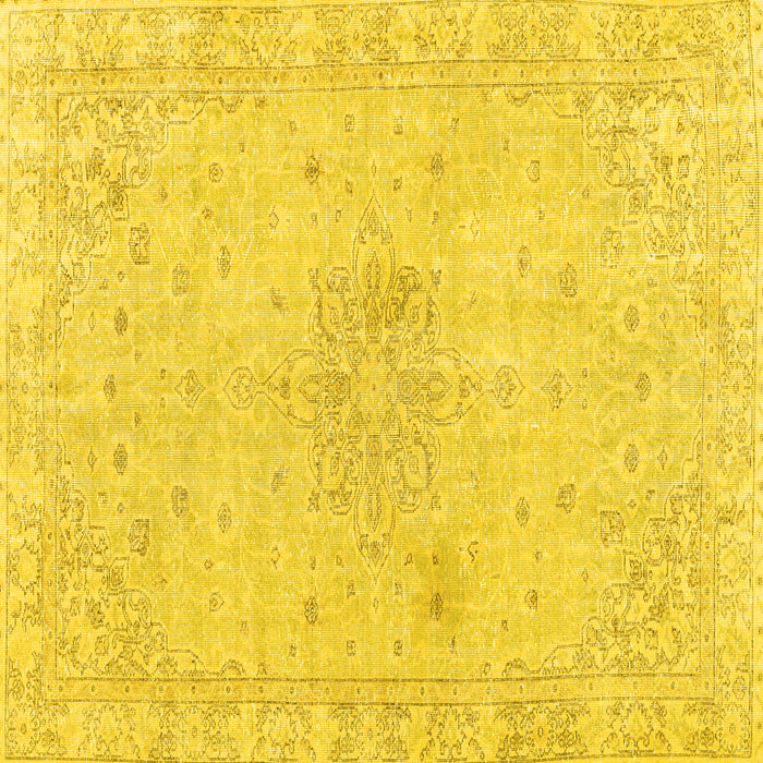 Square Persian Yellow Traditional Rug, tr3576yw