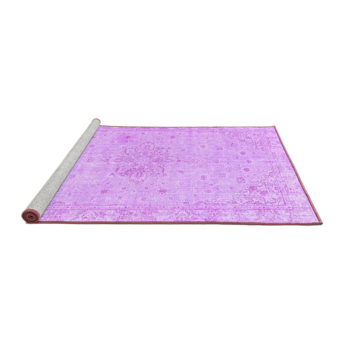 Sideview of Machine Washable Persian Purple Traditional Area Rugs, wshtr3576pur