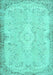 Machine Washable Persian Turquoise Traditional Area Rugs, wshtr3577turq