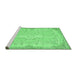 Sideview of Machine Washable Persian Emerald Green Traditional Area Rugs, wshtr3577emgrn